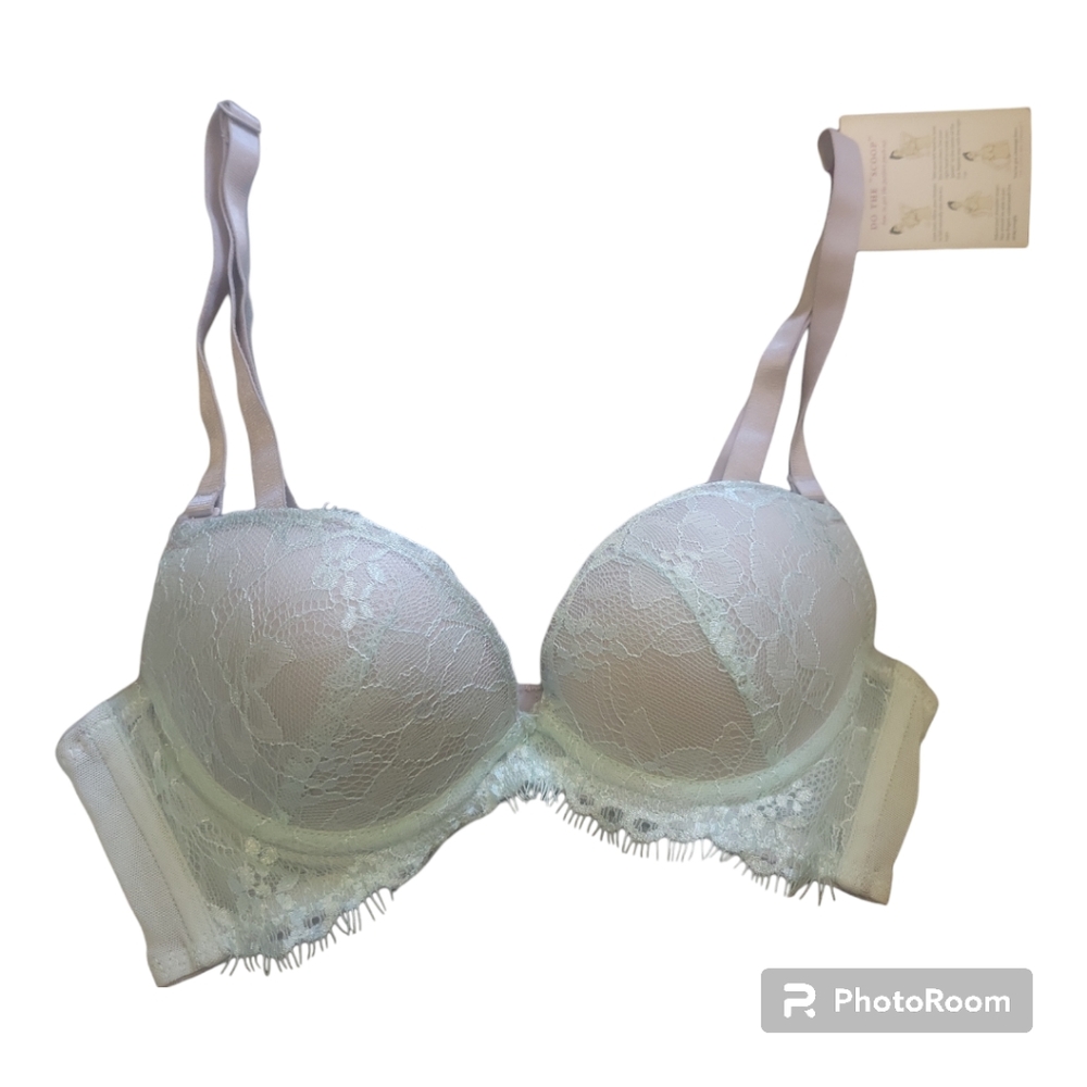 THE LITTLE BRA COMPANY Catherine Green Lace Push Up Bra - Size 28A, XXS